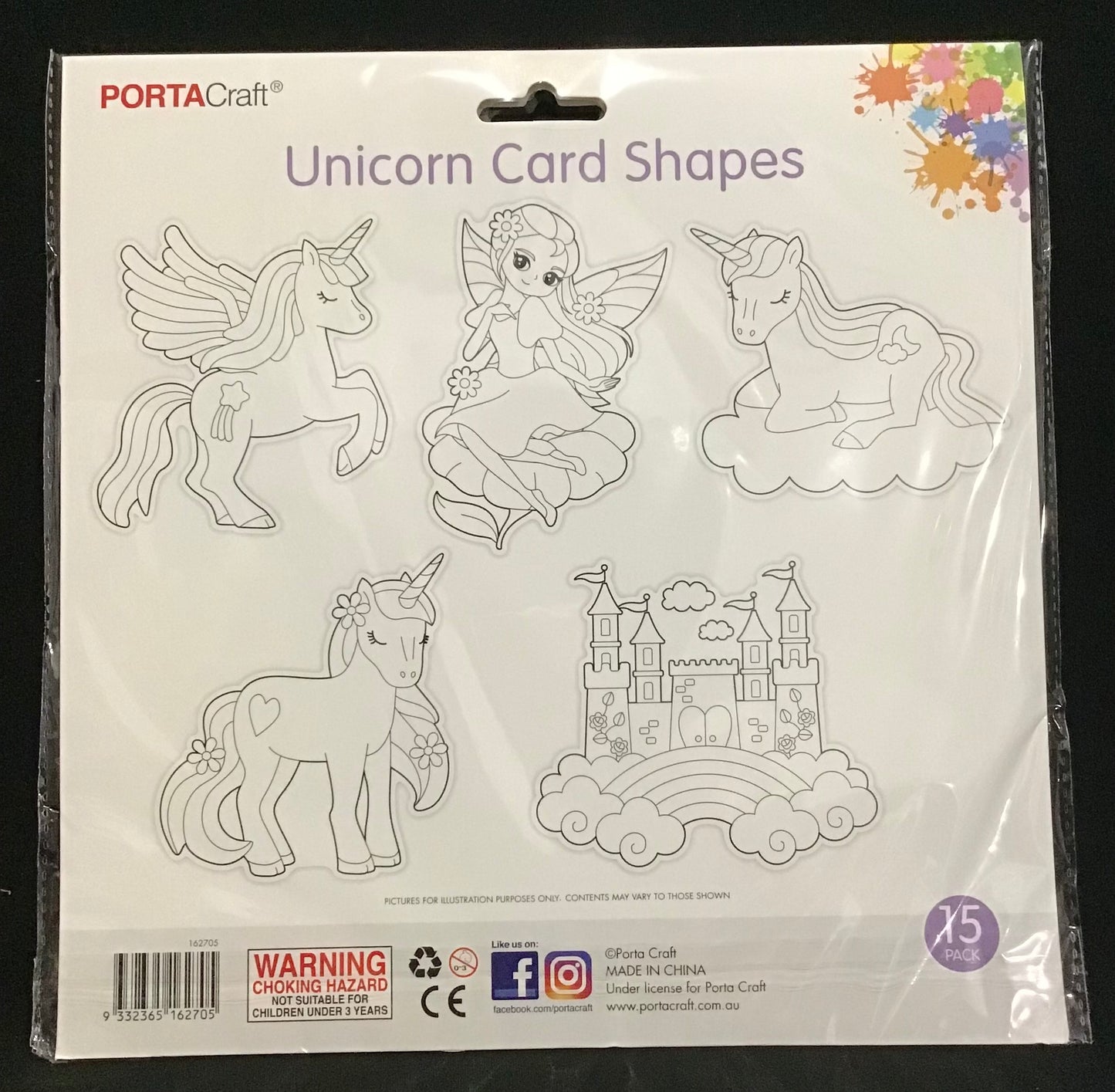 Unicorn Card Shapes - 15 pack
