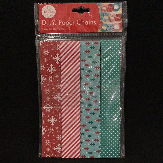 DIY Paper Chains - Snowflakes/Stripes/Trees/Spots - 1 pack