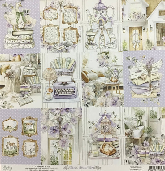 Mintay - Home Sweet Home - 1x Double sided sheet - 30.5x30.5cm