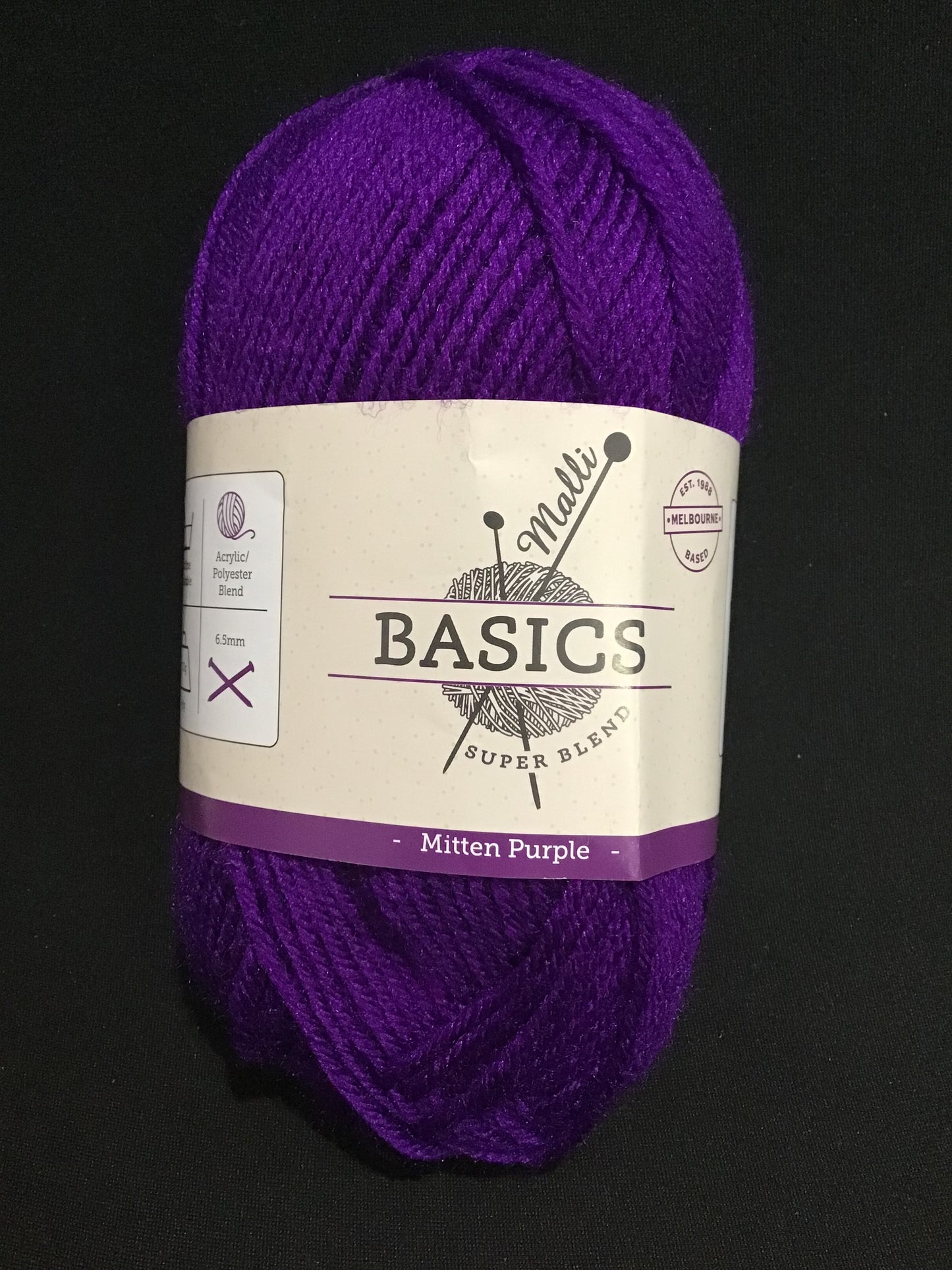 Malli Basics Super Blend Yarn - Mitten Purple -100g -100% Acry/Poly