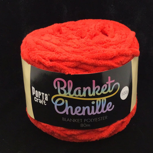 Blanket Chenille - Blanket Polyester Wool 80m - 100g - Solid Red