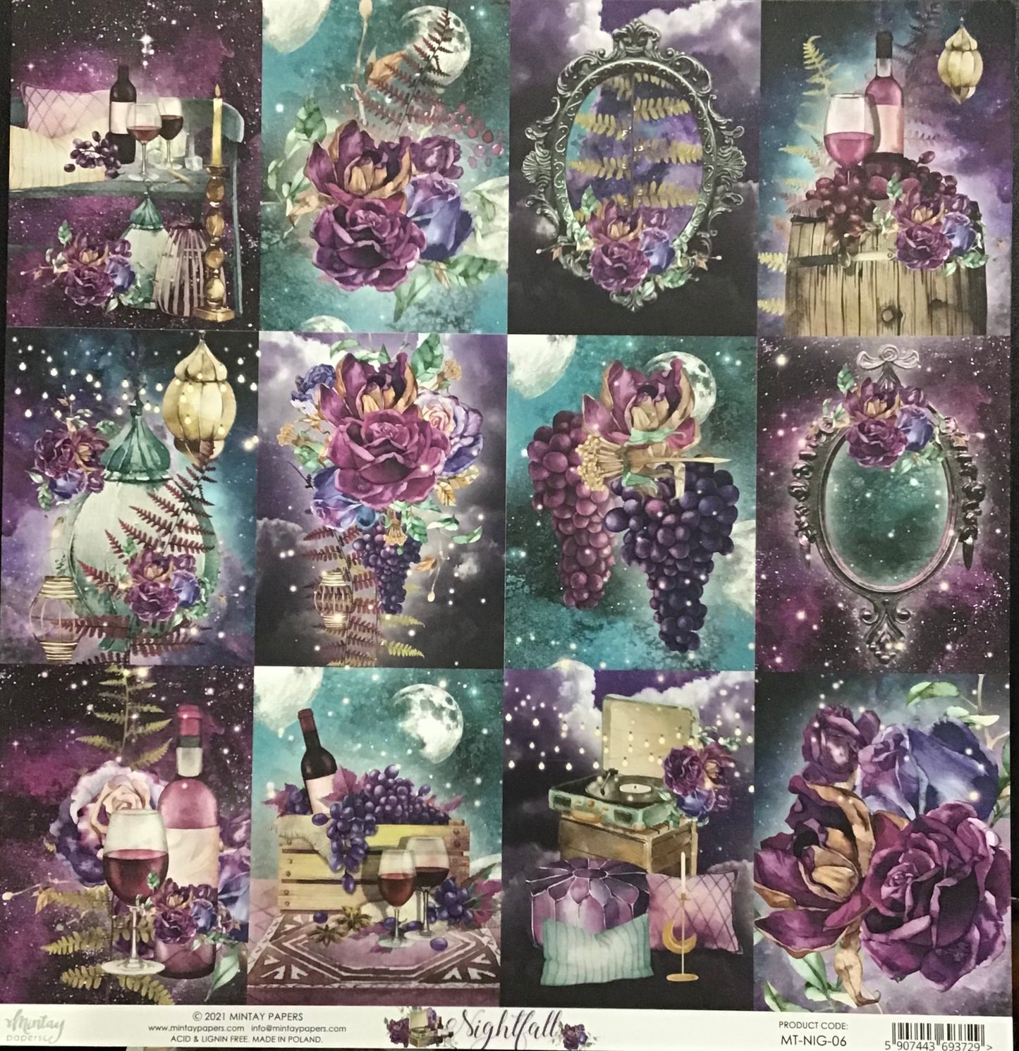 Mintay - Nightfalls - 1x Double sided sheet - 30.5x30.5cm