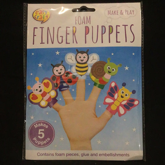 Foam Finger Puppets - Butterflies/Ladybug/Snail Theme - Makes 5