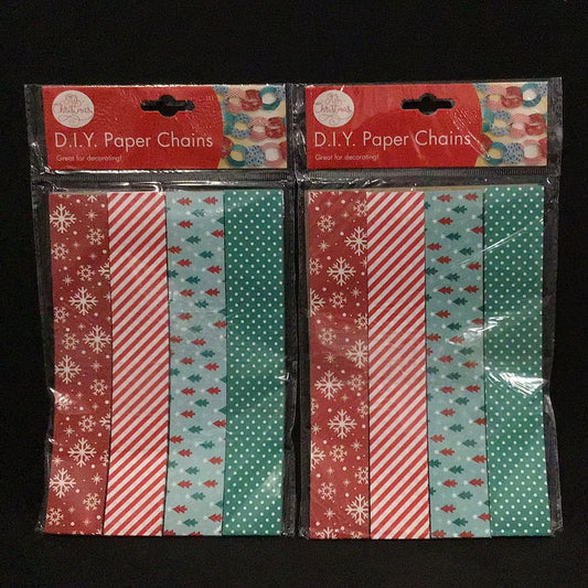 DIY Paper Chains - Snowflakes/Stripes/Trees/Spots - x 2 packs