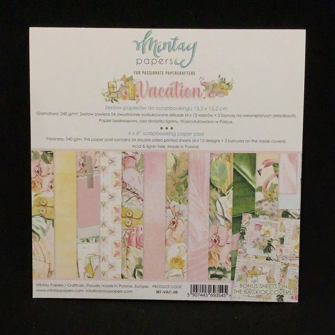 Vacation Paper Pad - 24x Double sided sheets - 15.2x15.2cm