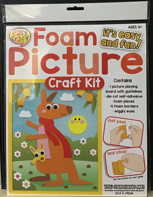 Easy Craft Foam Picture Craft Kit - Kangaroo & Joey - Peel and Stick