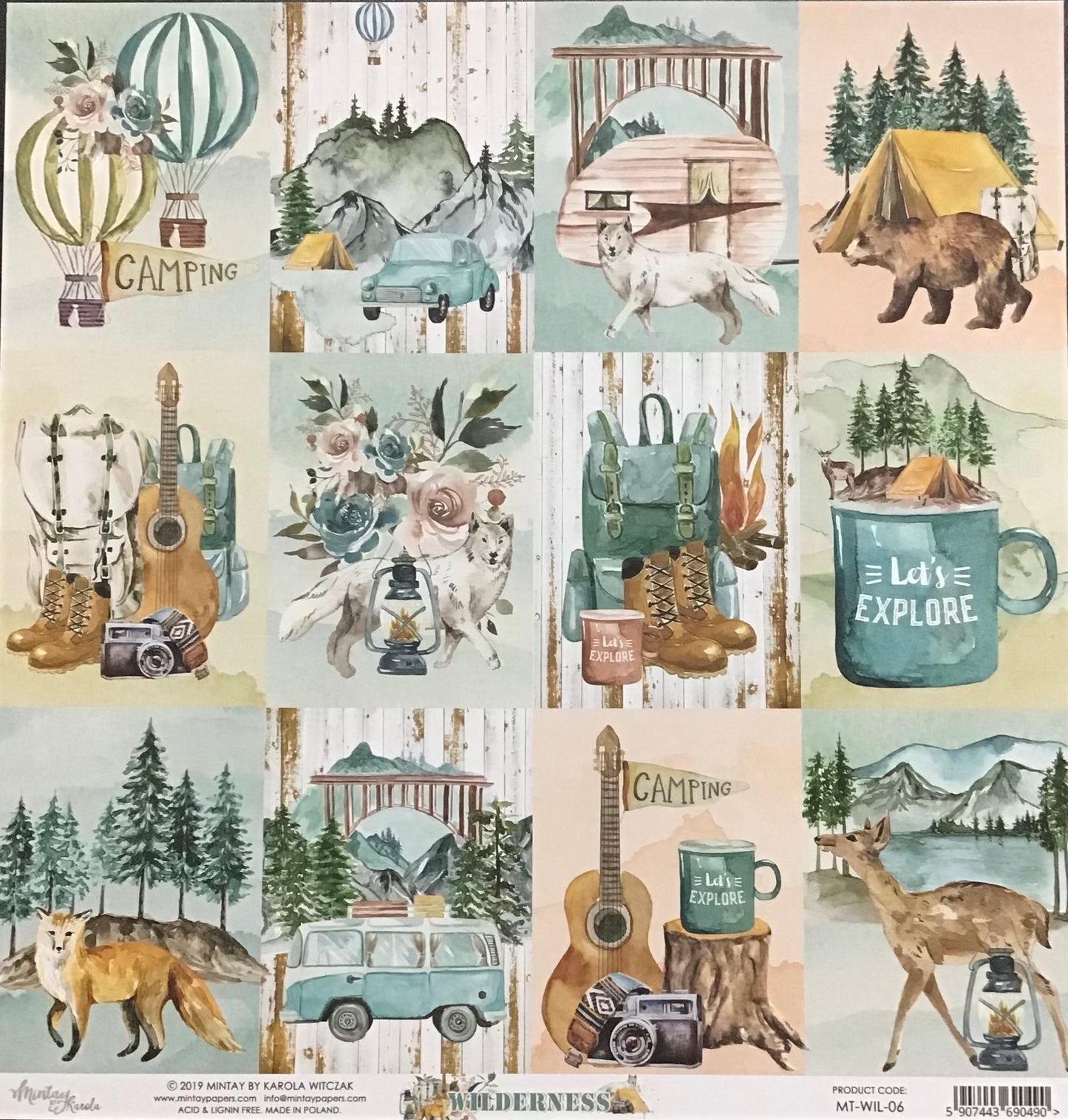 Mintay - Wilderness - 1x Double sided sheet - 30.5x30.5cm