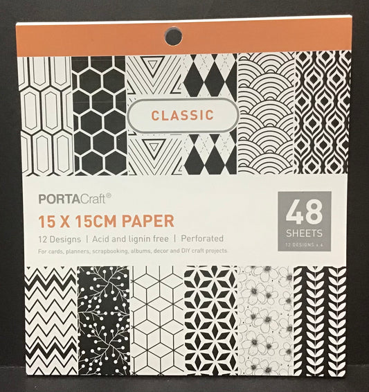 Classic - Scrapbooking Paper Pad - Perforated - 48 sheets - 15x15cm