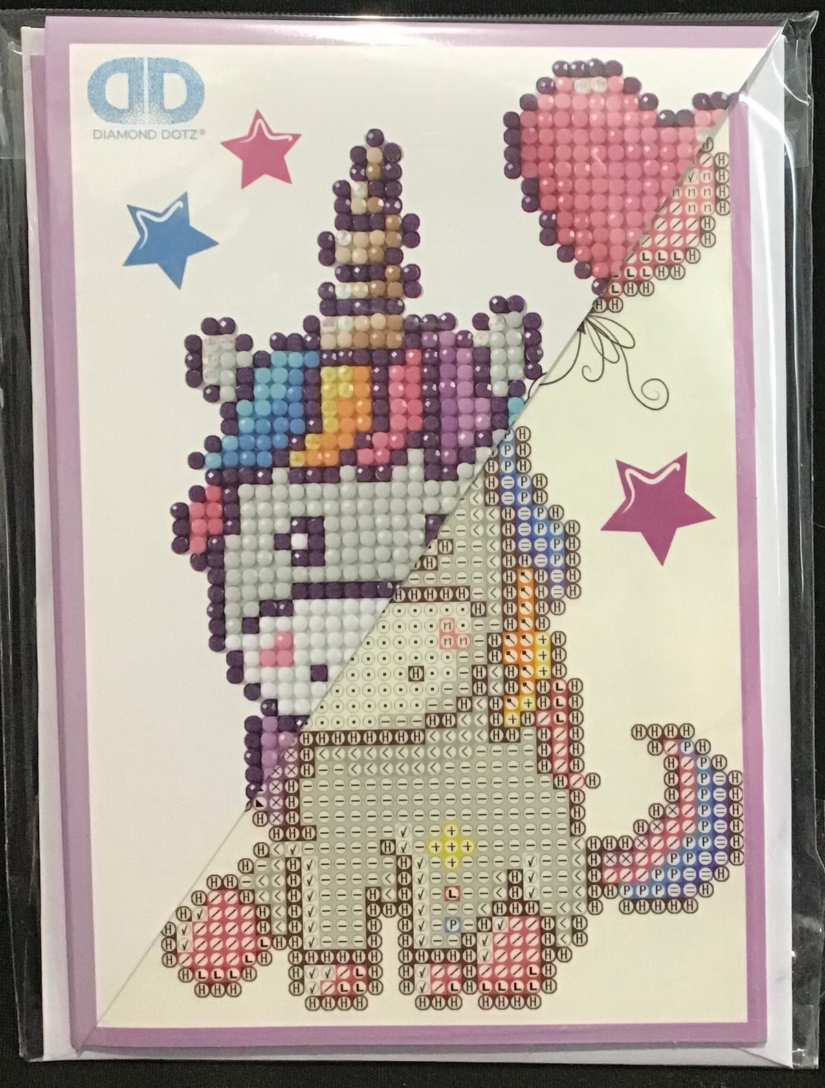 DOTZ Greeting Card Diamond Art Kit - Unicorn - 12.6 x 17.7cm