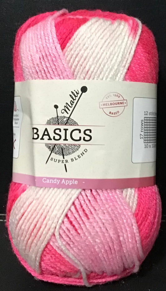 Malli Super Blend Knitting Yarn - 8 Ply -Candy Apple -100g -100% Acrylic