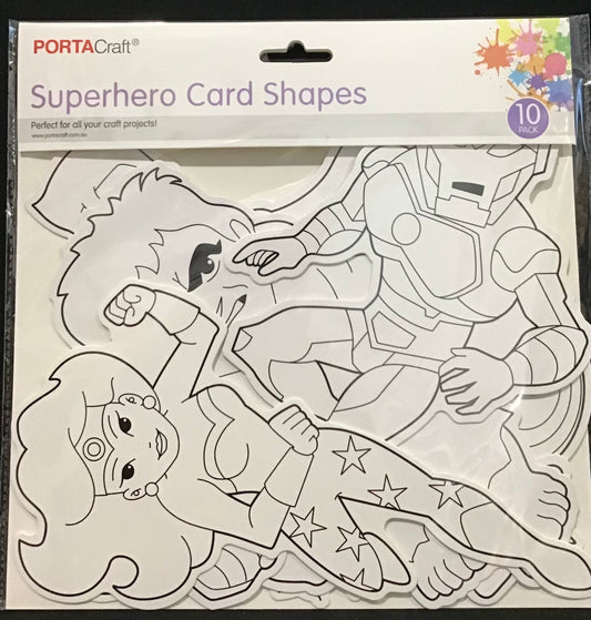 Superhero Card Shapes - 10 pack