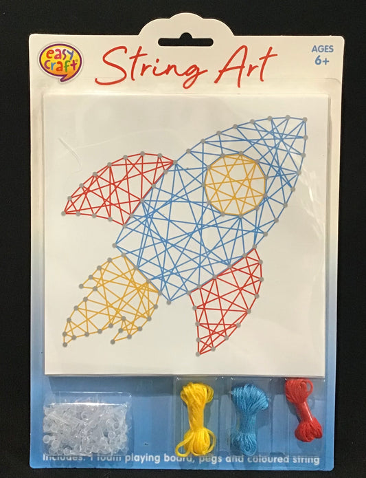 String Art - Rocket #2 - 15cm x 15cm - Makes 1