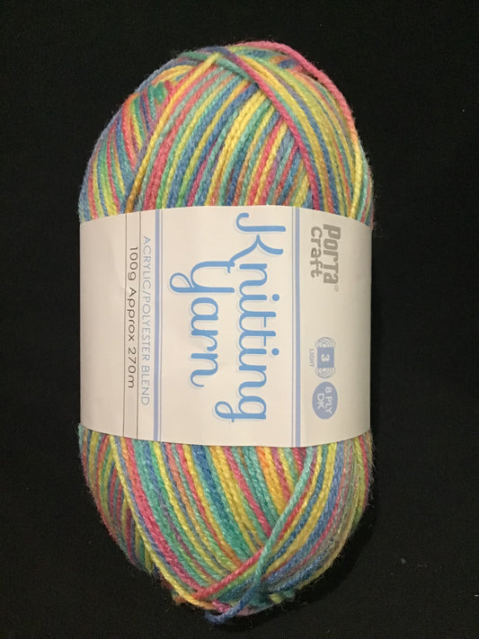 Porta Craft Yarn - 8 Ply - Multi Pixie - 100g - 100% Acrylic
