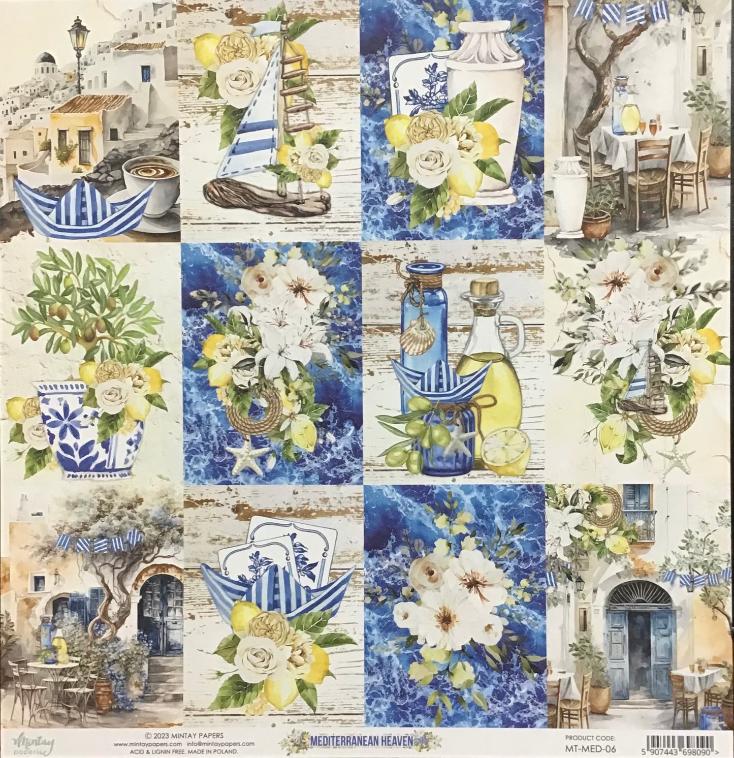 Mintay - Mediterranean Heaven - 1x Double sided sheet - 30.5x30.5cm
