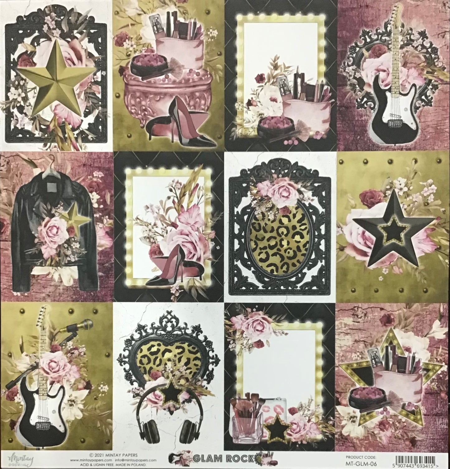 Mintay - Glam Rock - 1x Double sided sheet - 30.5x30.5cm