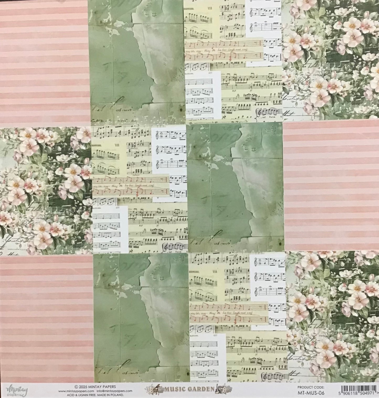 Mintay - Music Garden - 1x Double sided sheet - 30.5x30.5cm