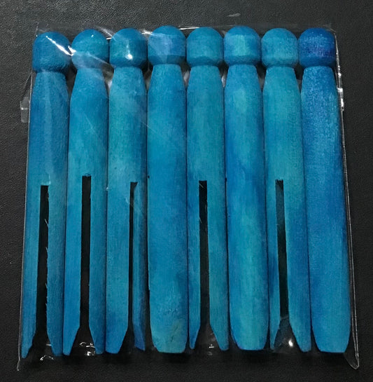 Wooden Dolly Pegs - Blue - 8 pk