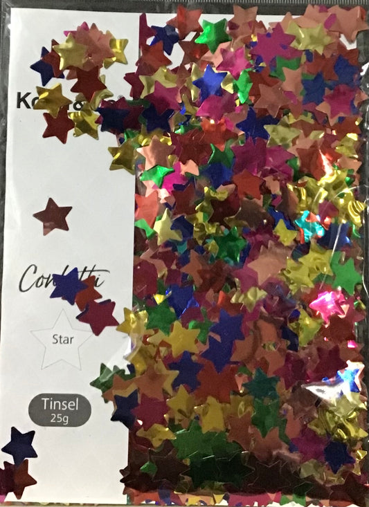Confetti Stars - Mixed Colours - 25g bag - 1.5cm Diameter
