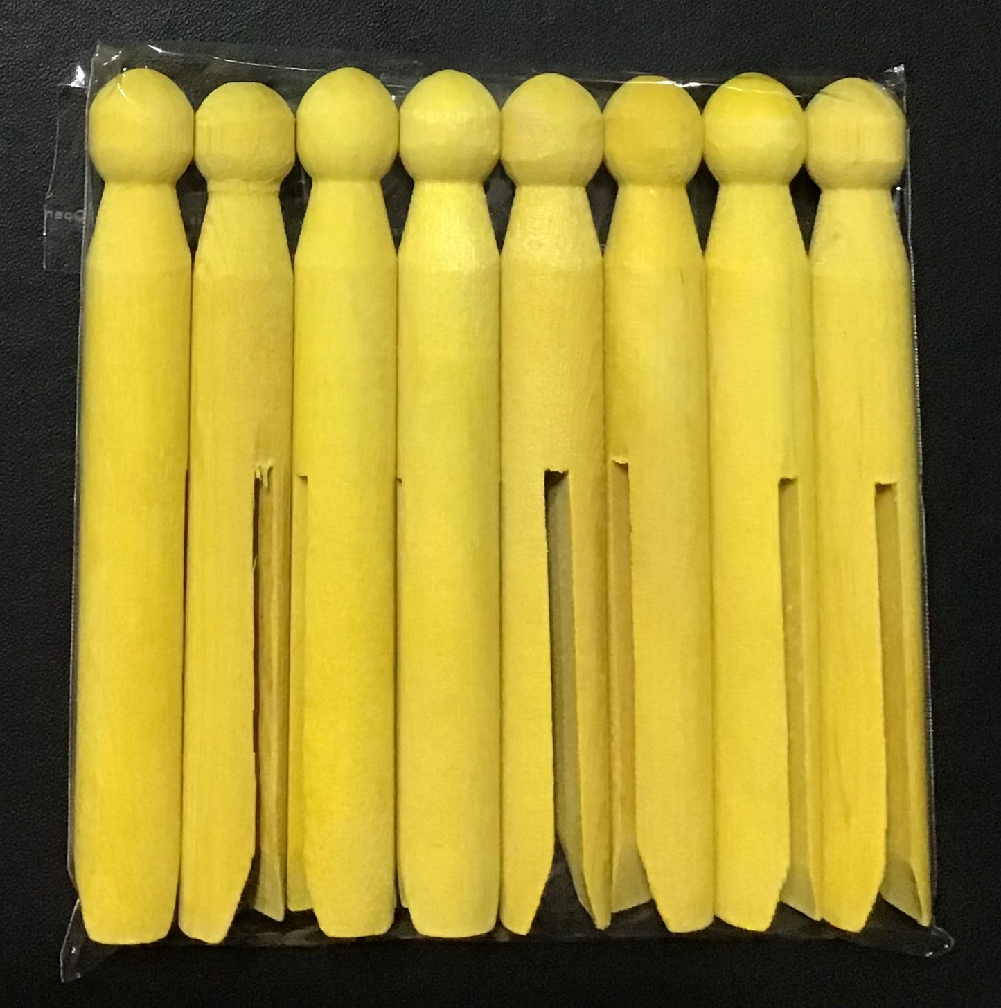 Wooden Dolly Pegs - Yellow - 8 pk