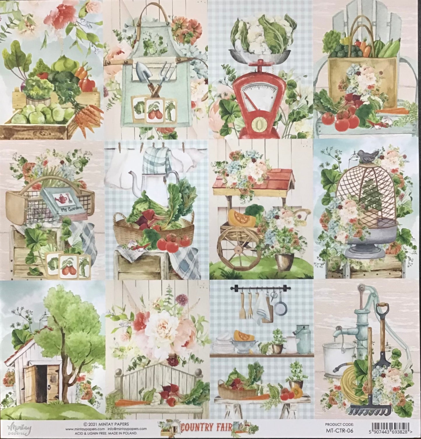Mintay - Country Fair - 1x Double sided sheet - 30.5x30.5cm