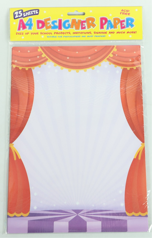 A4 Designer Paper- Stage/Theatre - 25 Sheets