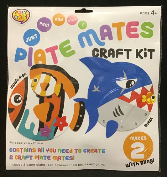 Plate Mates Craft Kit - Just Peel and Stick - Ocean Theme - Makes 2