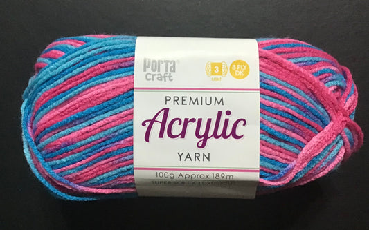Porta Craft Yarn - 8 Ply - Multi Enchantment - 100g - 100% Acrylic