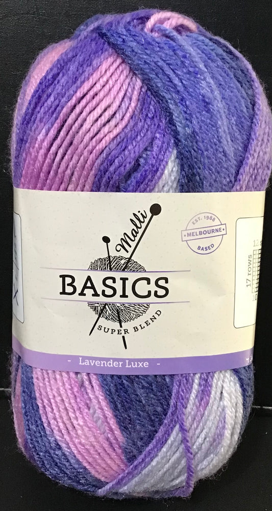 Malli Basics Super Blend Yarn -8 Ply -Lavender Luxe -100g -100% Acry/Poly