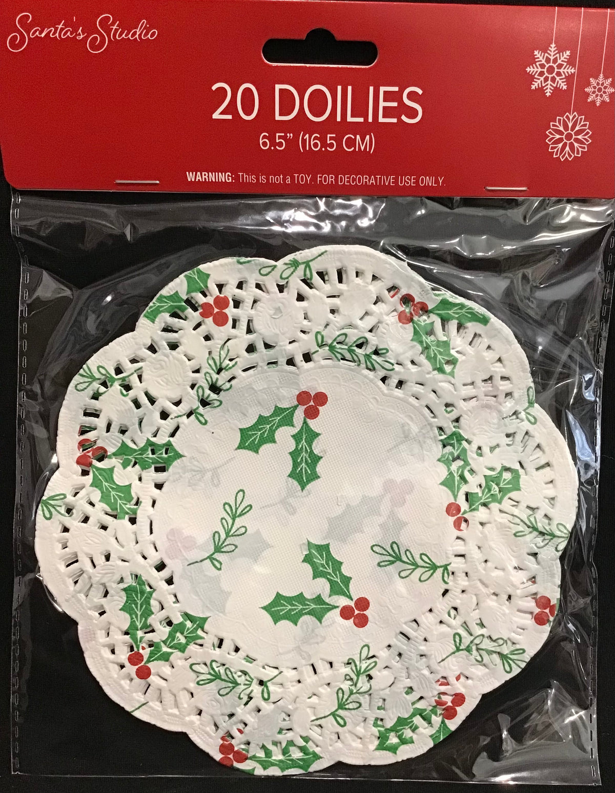 Christmas Holly/ivy Paper Doilies 6.5” - 20pk