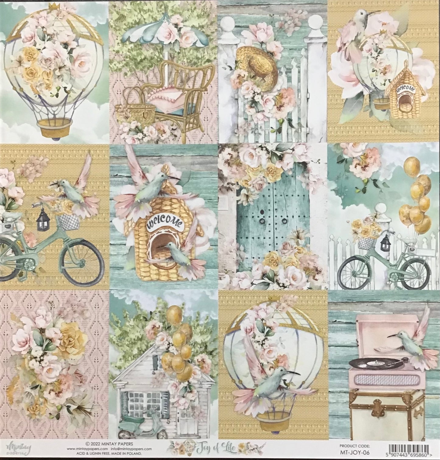 Mintay - Joy of Life - 1x Double sided sheet - 30.5x30.5cm