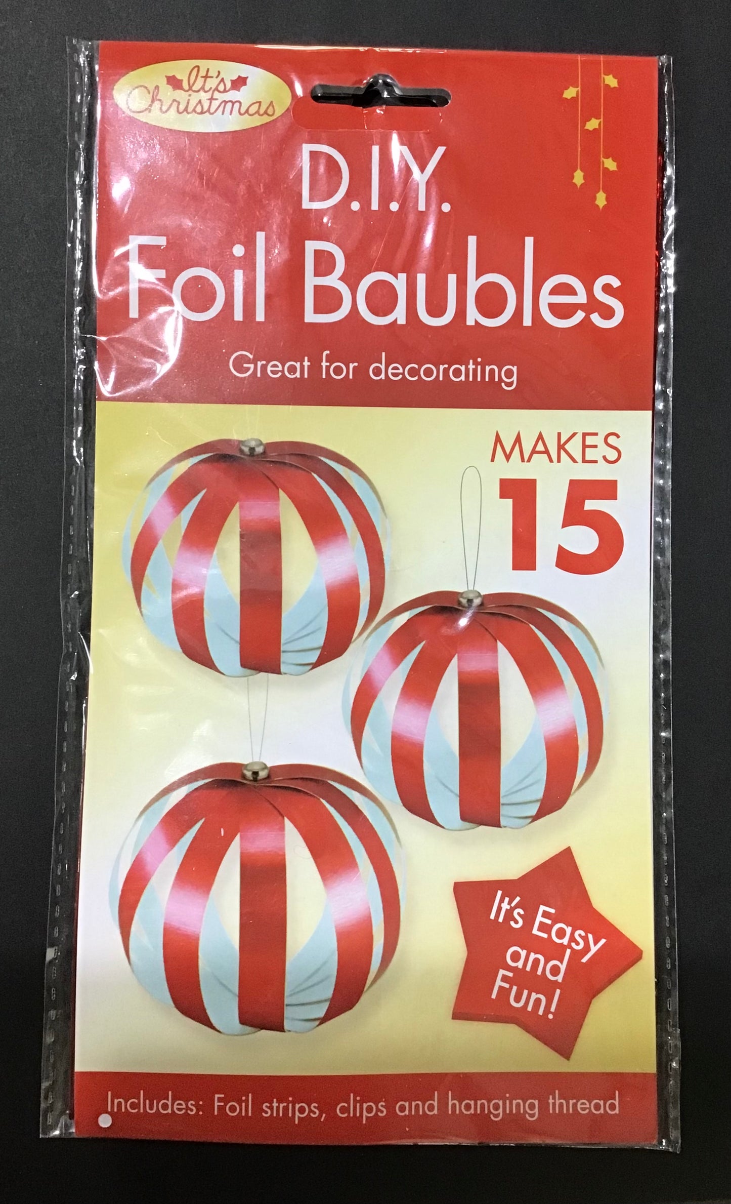 It’s Christmas - D.I.Y. Foil Baubles - Red - Makes 15