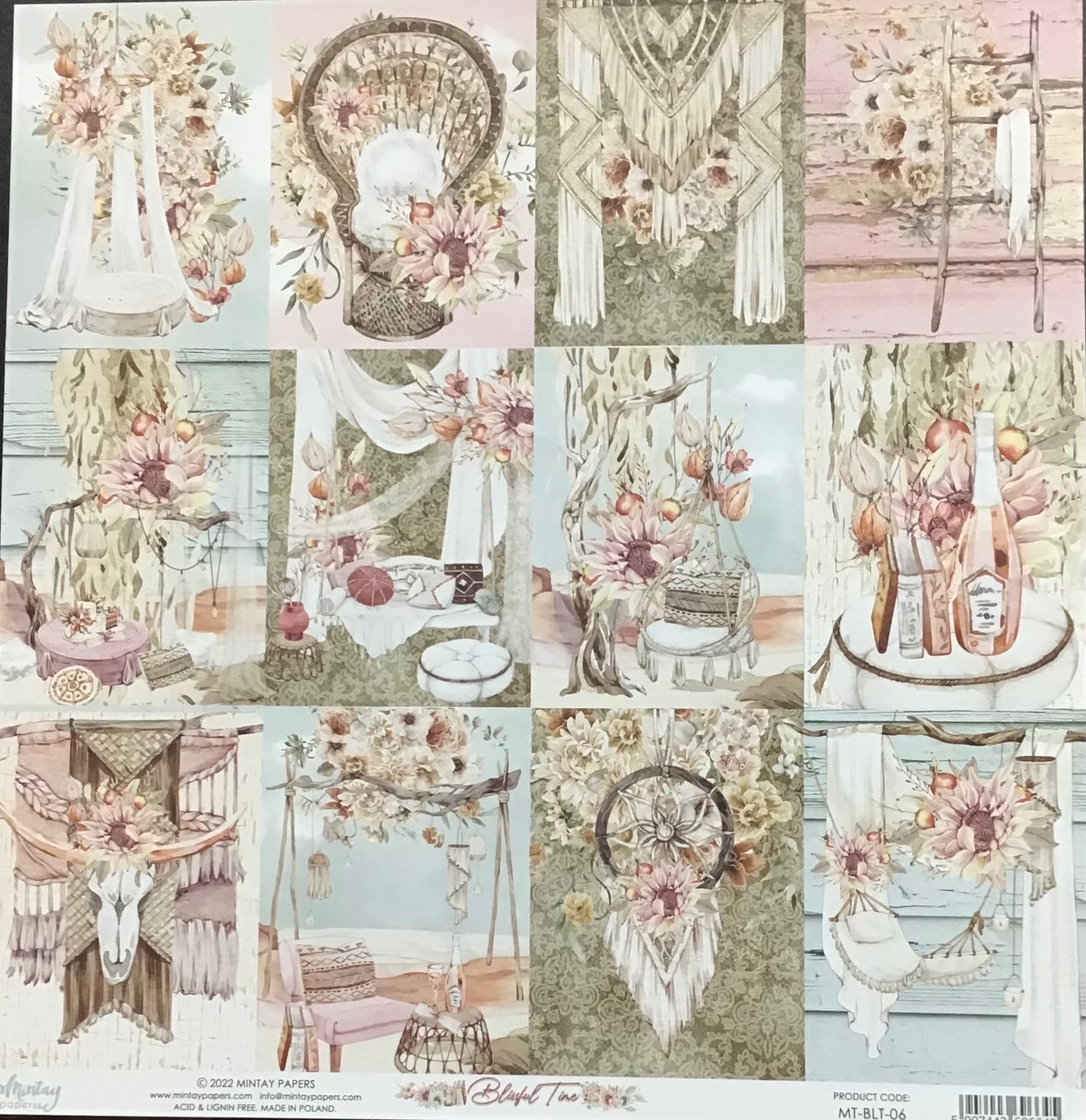 Mintay - Blissful Time - 1x Double sided sheet - 30.5x30.5cm