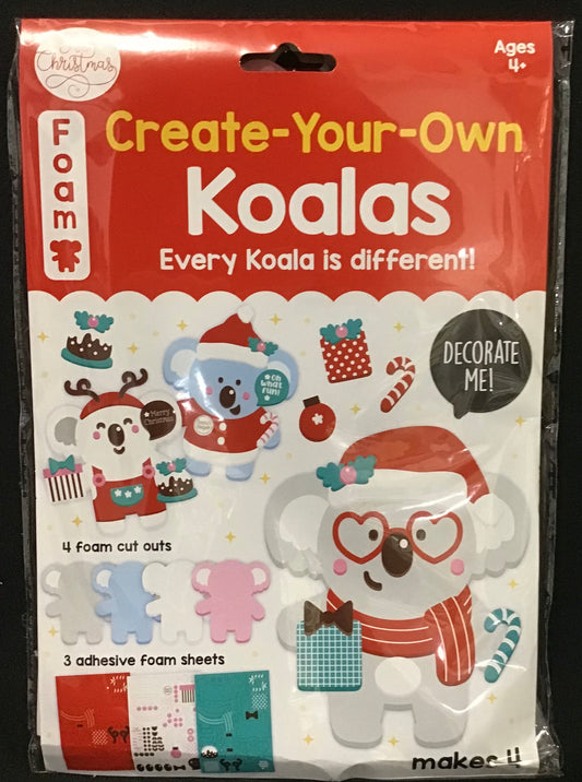 Create Your Own - Foam Christmas Koalas - Makes 4