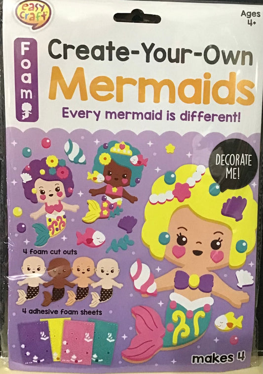 Create Your Own - Mermaids - Makes 4 - Peel and Stick