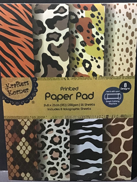 Animal Skin Print + Holographic Scrapbooking Paper - 16 sheets - 21x14.8cm