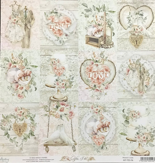 Mintay - Yes, I Do - 1x Double sided sheet - 30.5x30.5cm