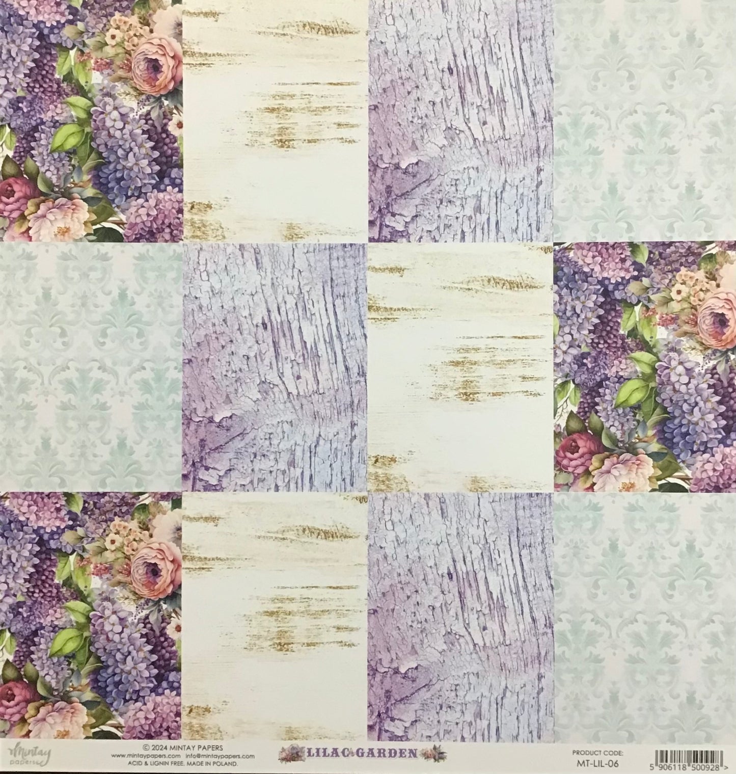 Lilac Garden - 1x Double sided sheet - 30.5x30.5cm