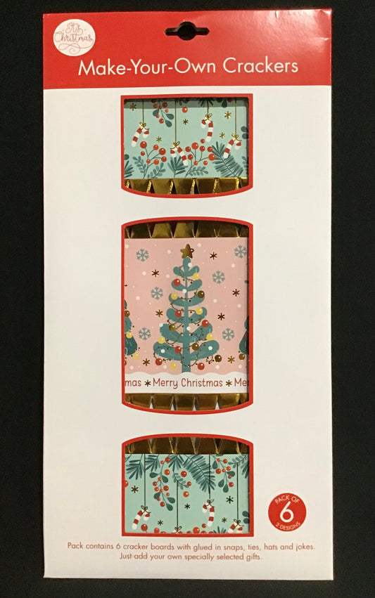 Christmas DIY Cracker Bon Bons - Christmas Trees/Baubles Theme  - 6 per pk