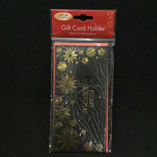 Gift Card Holder - Christmas Snowflakes - 4 pack with Envelopes