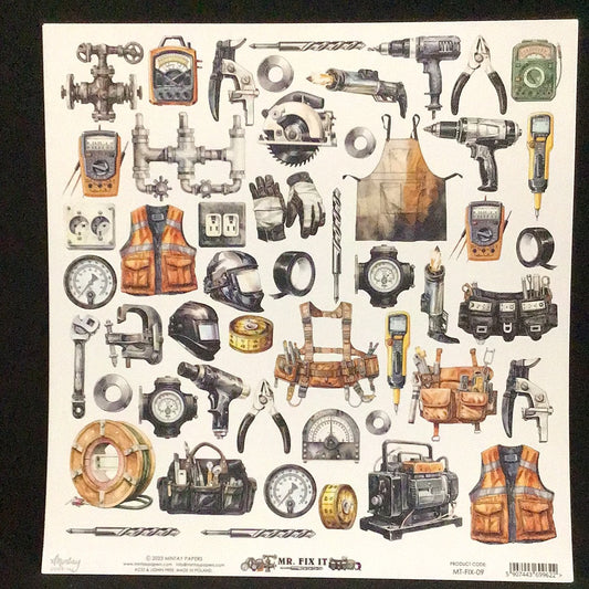 Mr. Fix It -09 - 1x Double sided sheet - 30.5x30.5cm