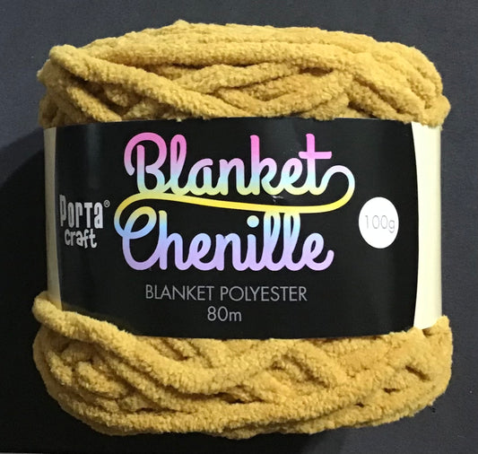 Blanket Chenille - Blanket Polyester Wool 80m - 100g - Solid Mustard