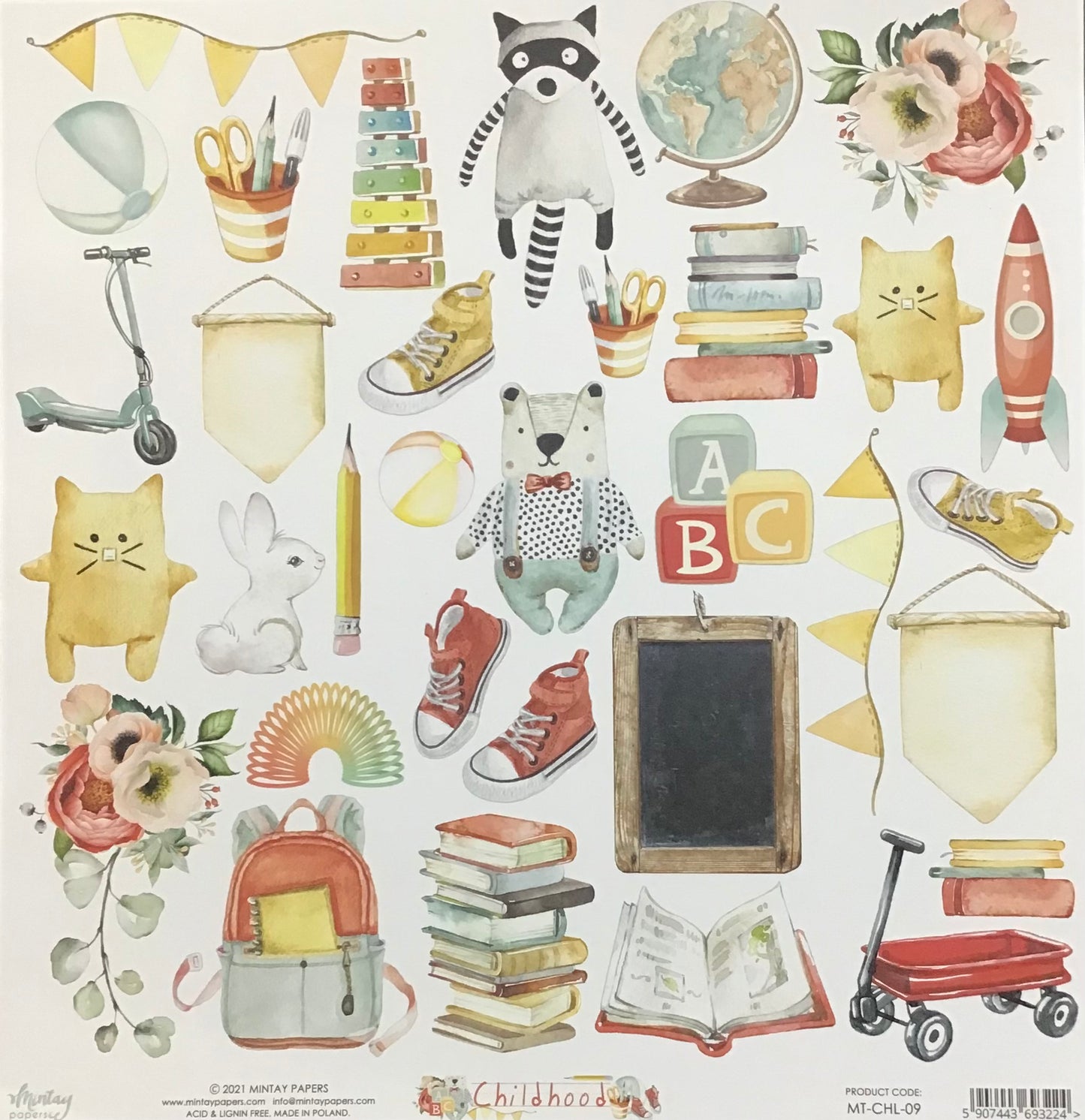 Mintay - Childhood #2 - 1x Double sided sheet - 30.5x30.5cm