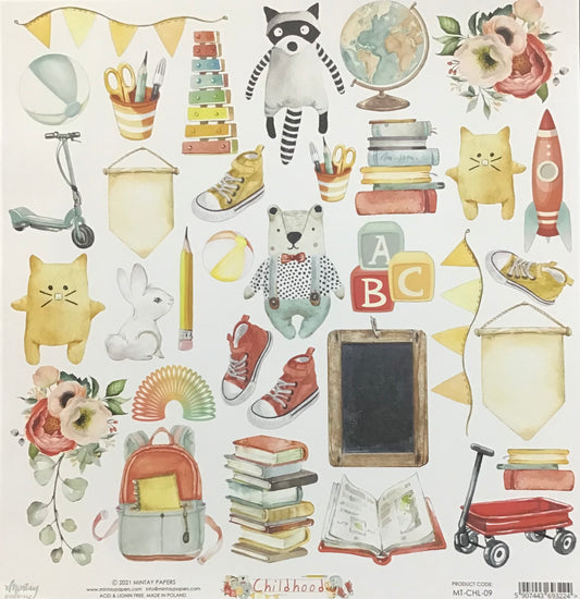 Mintay - Childhood #2 - 1x Double sided sheet - 30.5x30.5cm