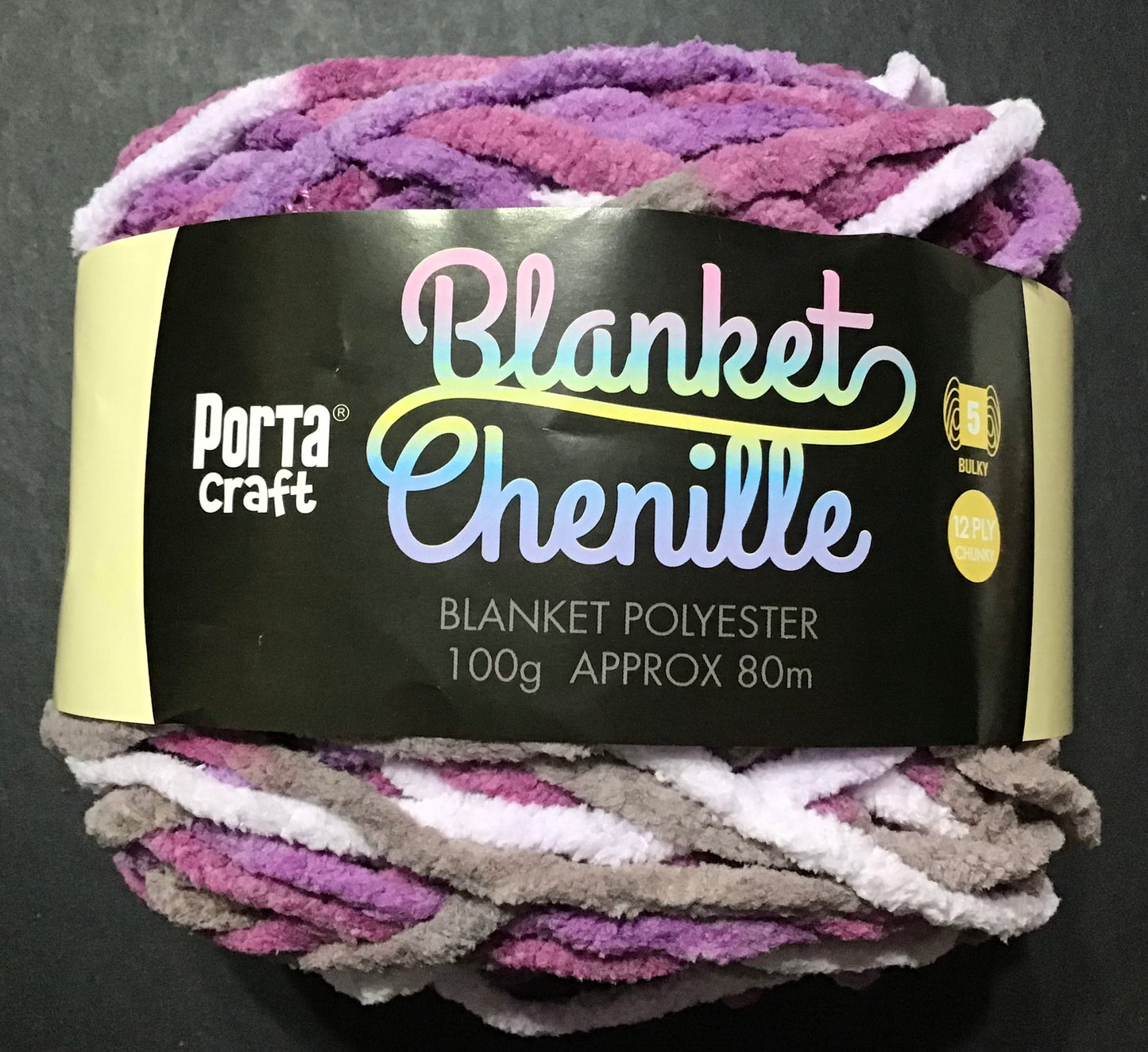 Blanket Chenille - Blanket Polyester Wool 80m - 100g - Multi Berry Neopolitan
