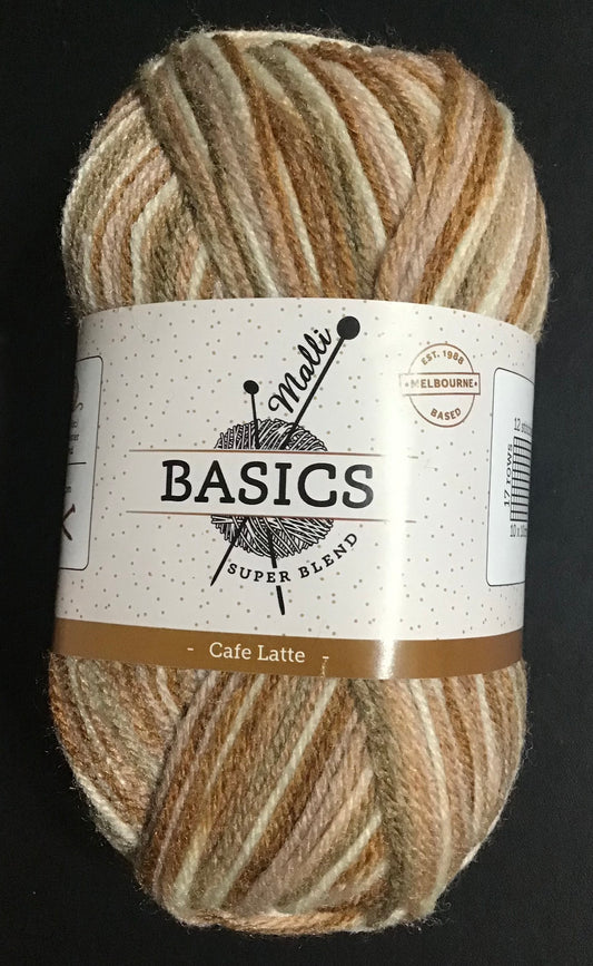 Malli Super Blend Knitting Yarn - 8 ply - Cafe Latte - 100g -100% Acrylic