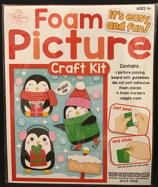 It’s Christmas Foam Picture Craft Kit - Penguins (3) - Peel and Stick