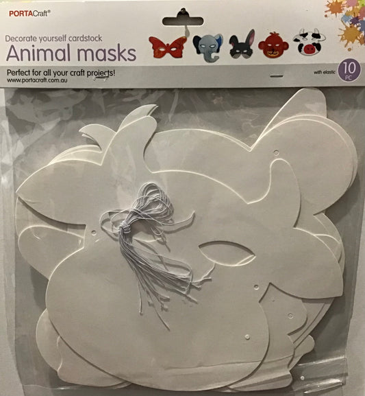 Cardstock Animal Masks - 10pk