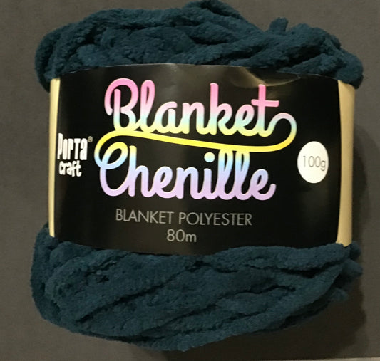 Blanket Chenille - Blanket Polyester Wool 80m - 100g - Solid Navy