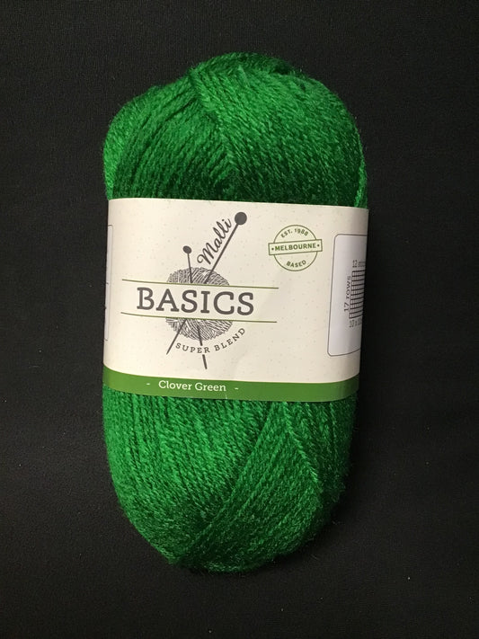Malli Basics Super Blend Yarn - 8 Ply - Clover Green - 100g - 100% Acrylic