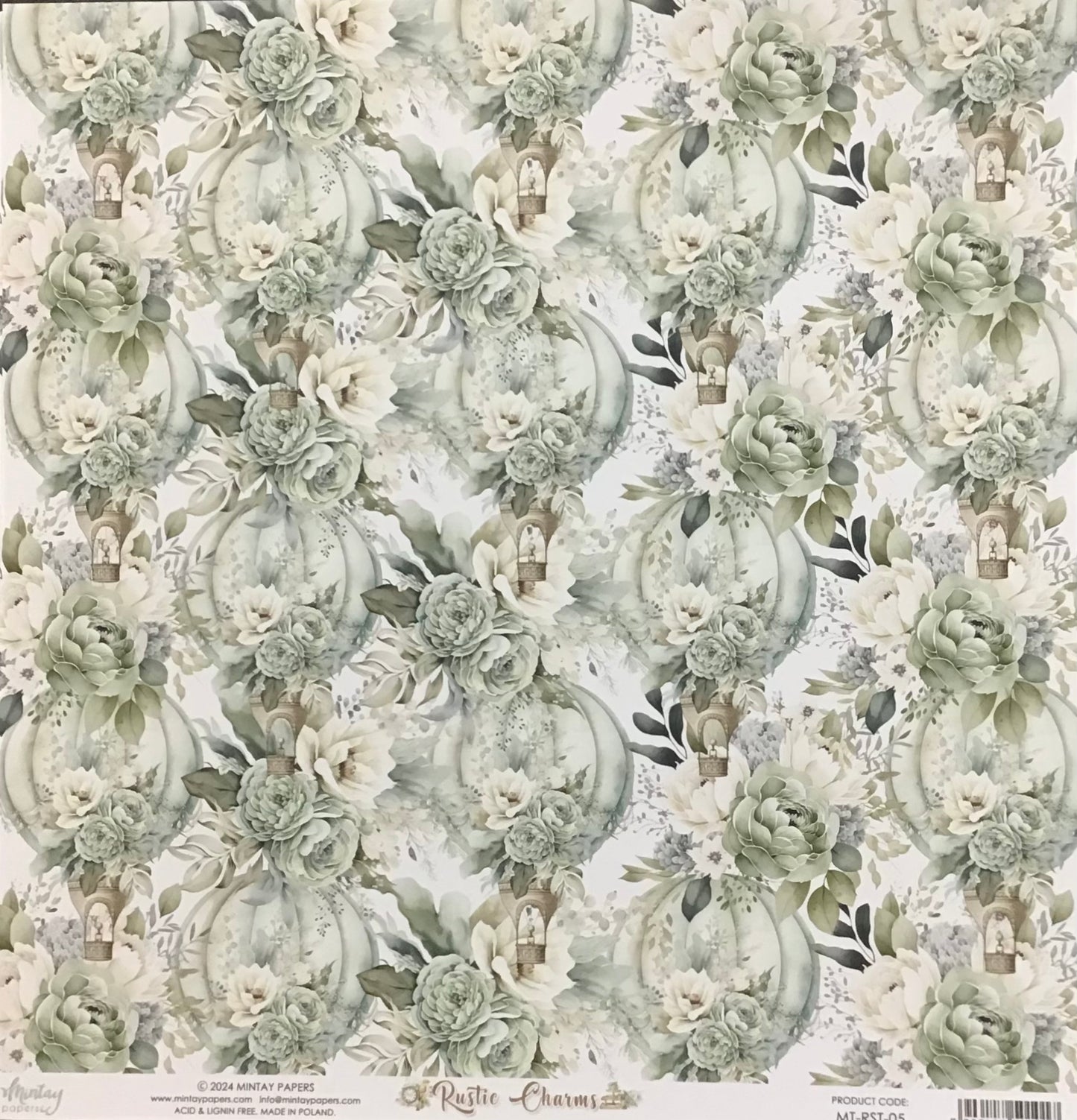 Mintay - Rustic Charms - 1x Double sided sheet - 30.5x30.5cm